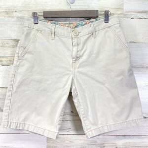 Levis Womens‎ Light Tan Flat Front Cotton 9" Inseam Chino Shorts Size 10